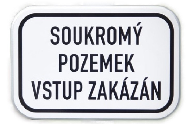 Dodatková tabule - Soukromý pozemek, vstup zakázán