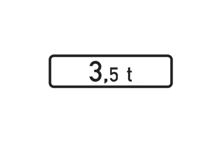 Dopravní značka E5 - Celková hmotnost