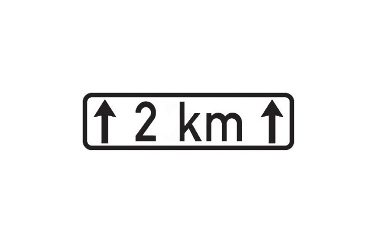 Dopravní značka E4 - Délka úseku