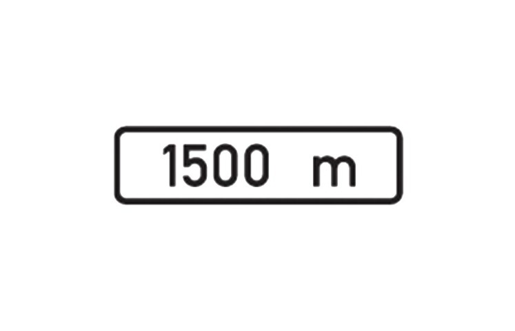 Dopravní značka E3a - Vzdálenost, 500 x 150mm