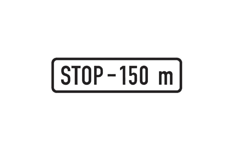 Dopravní značka E3b - Vzdálenost, 500 x 150mm