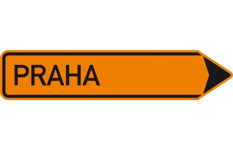 Dopravní značka IS11b - Směrová tabule pro vyznačení objížďky Dopravní značka IS11b - Směrová tabule pro vyznačení objížďky