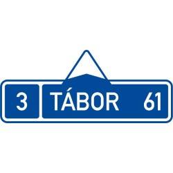 Dopravní značka IS3a - Směrová tabule (s jedním cílem)