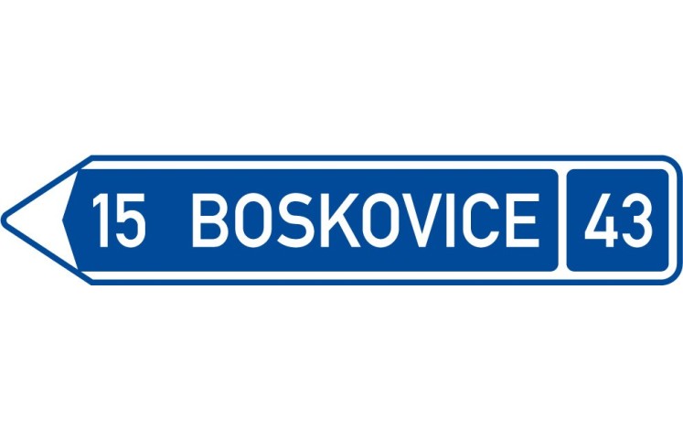 Dopravní značka IS3c - Směrová tabule (s jedním cílem) Dopravní značka IS3c - Směrová tabule (s jedním cílem)
