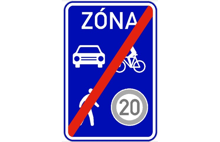 Dopravní značka IZ10b -  Konec sdílené zóny, 750x1000mm