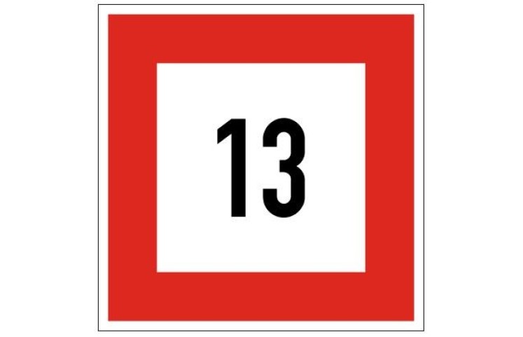 Plavební znak B6 - Příkaz nepřekračovat stanovenou rychlost (v km/h)