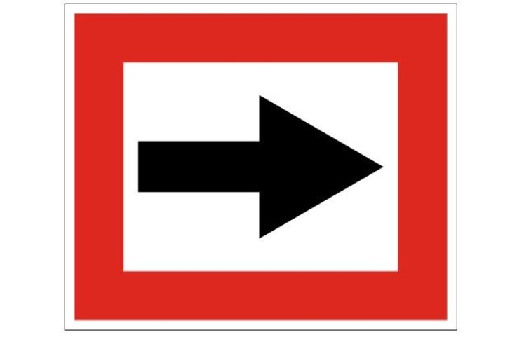 Plavební znak B1 - Příkaz plout ve směru stanoveném šipkou Plavební znak B1 - Příkaz plout ve směru stanoveném šipkou