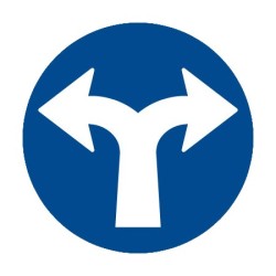 Dopravní značka C2f - Přikázaný směr jízdy vpravo a vlevo