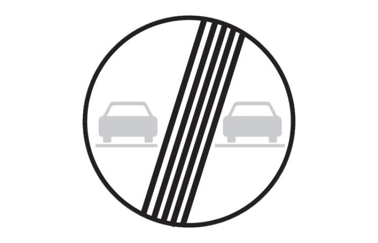 Dopravní značka B21b - Konec zákazu předjíždění